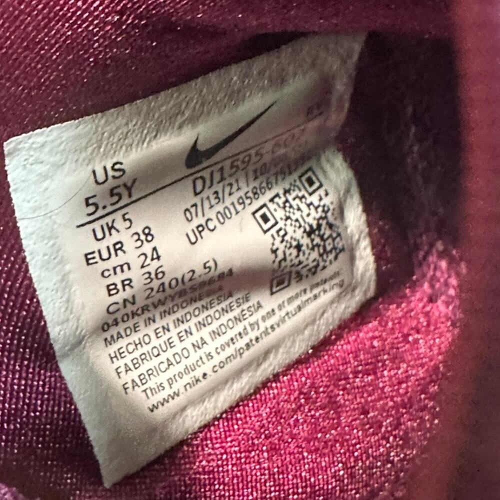 EXCELLENT Nike Flex Plus SE PS 'Sangria Volt' Sneakers Pink M 5.5 / W 7 / EU 38 - Picture 7 of 8